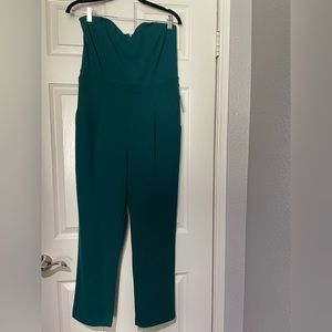 Emerald green long strapless jumper- new, tags attached - size 10